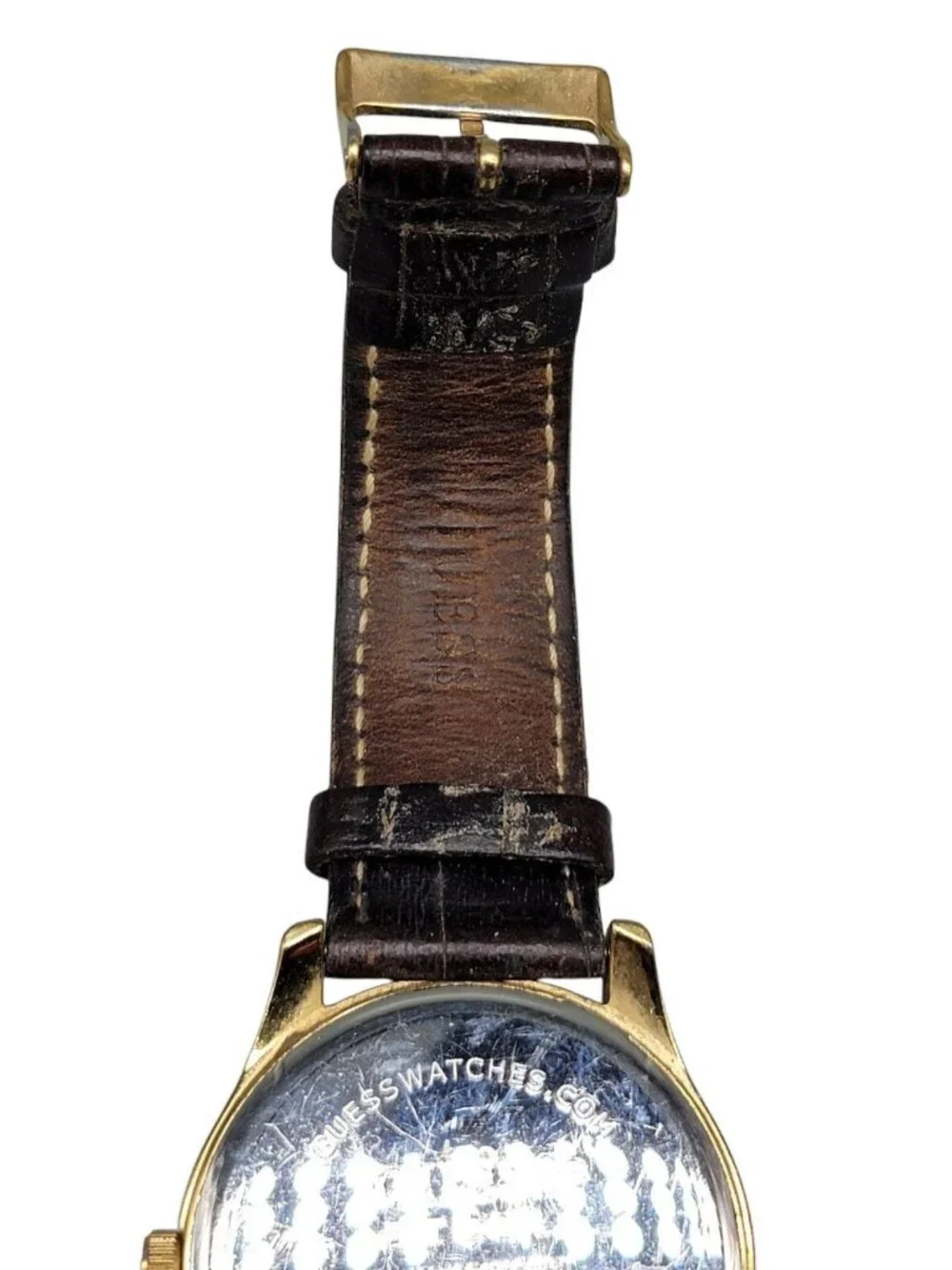 Guess Steel Mens Watch 39mm Gold Plated Case 7.25
